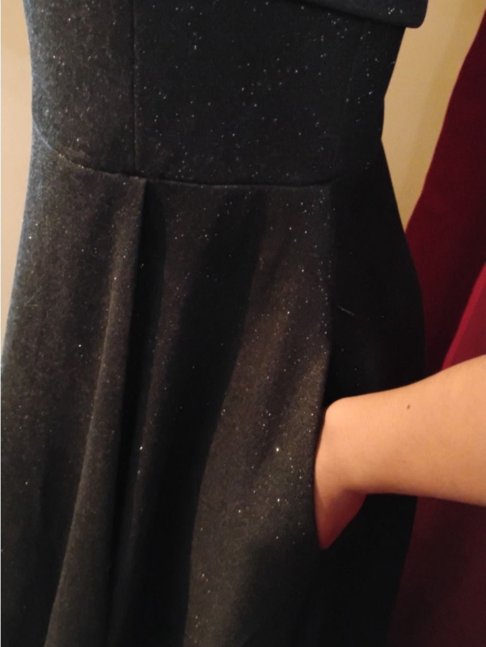 Windsor Strapless Black Sparkle Evening Gown - Picture 5 of 11